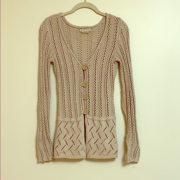 Beige Knit Cardigan - Picture 1 of 4